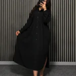 سارافون جلوبسته نخی دکمه دار زنانه