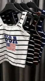کراپ زنانه راه راه فانریپ usa